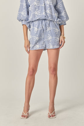 The Charlotte Embroidered Striped Shorts