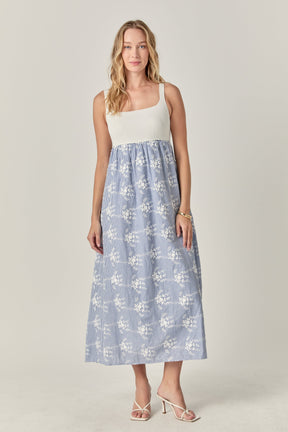 ENGLISH FACTORY - The Charlotte Mixed Media Midi Dress - DRESSES available at Objectrare