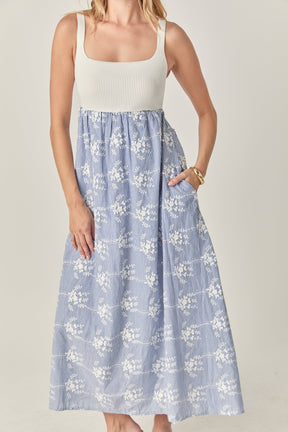 ENGLISH FACTORY - The Charlotte Mixed Media Midi Dress - DRESSES available at Objectrare
