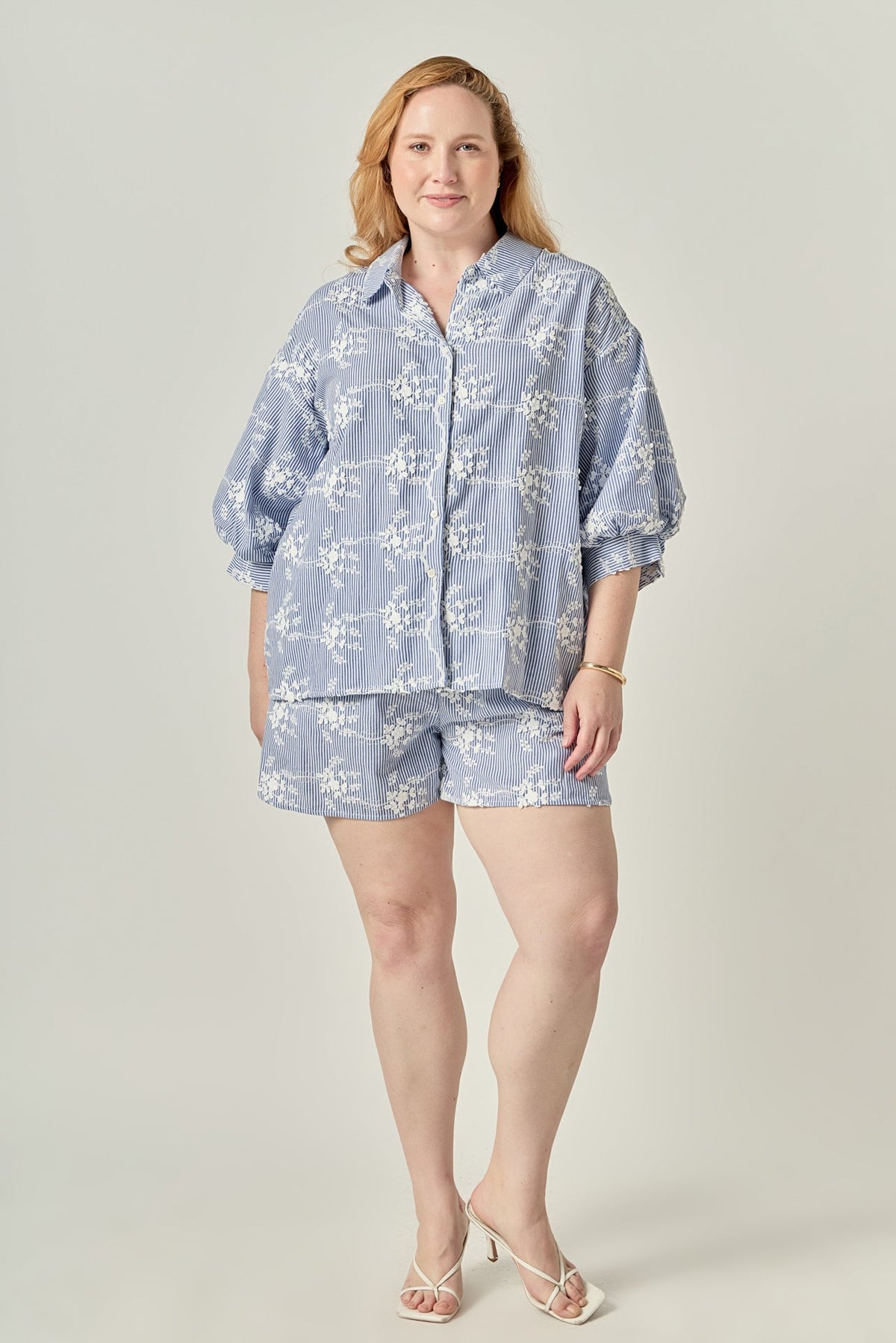 ENGLISH FACTORY - Striped Embroidered Cotton Shorts with Waist Tie - SHORTS available at Objectrare