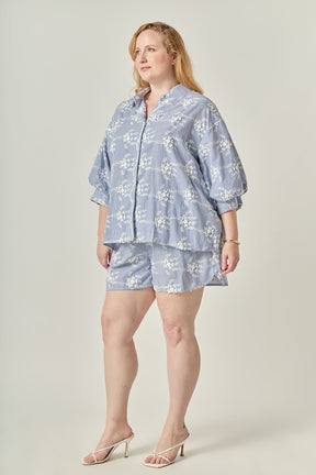 ENGLISH FACTORY - Striped Embroidered Cotton Shorts with Waist Tie - SHORTS available at Objectrare