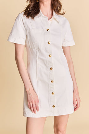 ENGLISH FACTORY - The Classic Denim Mini Dress - DRESSES available at Objectrare