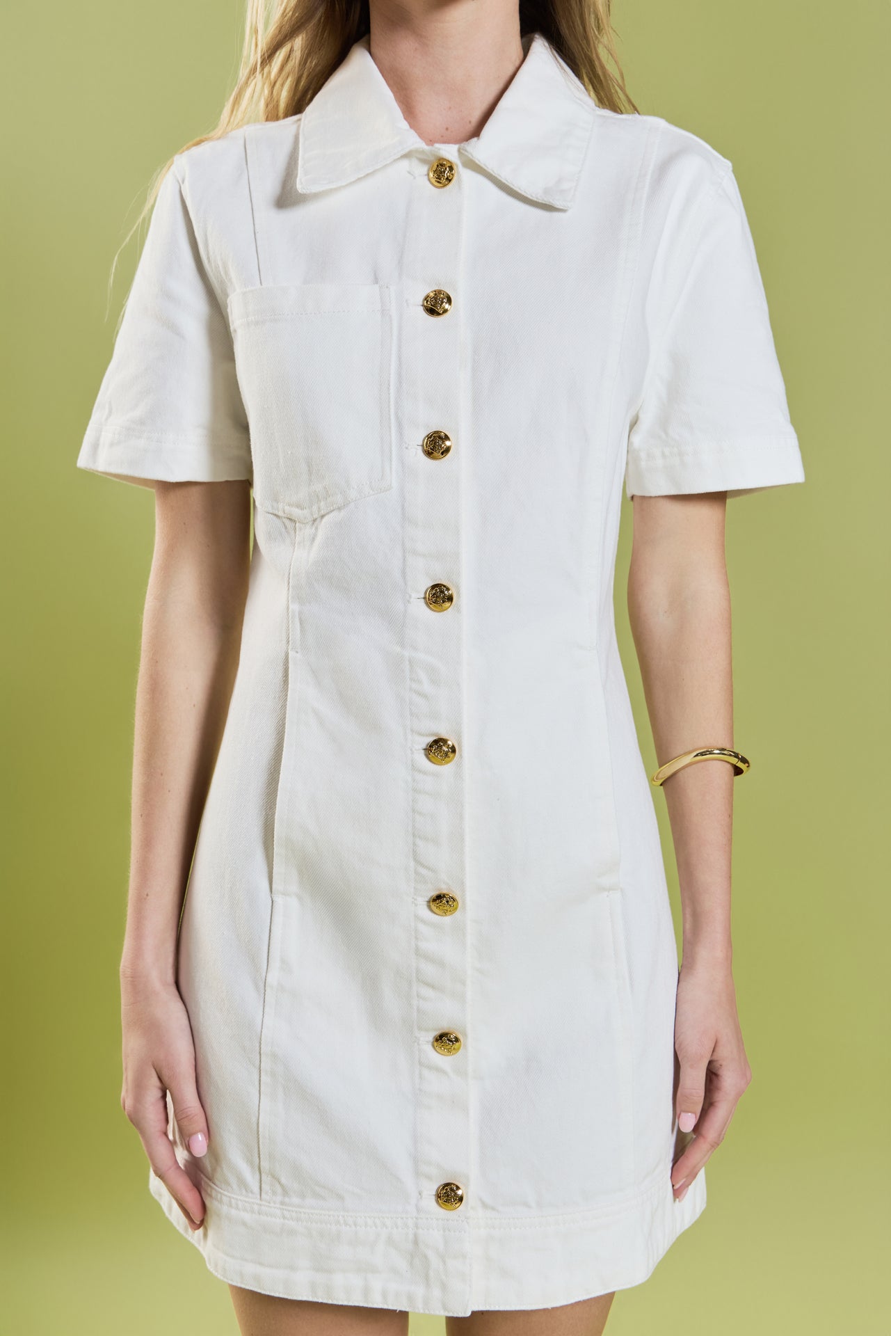 ENGLISH FACTORY - Classic Denim Mini Dress - DRESSES available at Objectrare