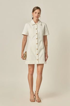 ENGLISH FACTORY - Classic Denim Mini Dress - DRESSES available at Objectrare