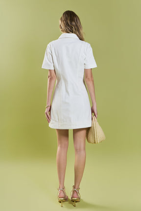 ENGLISH FACTORY - Classic Denim Mini Dress - DRESSES available at Objectrare