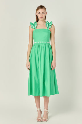 ENGLISH FACTORY - Petal Ruffle Midi Dress - DRESSES available at Objectrare