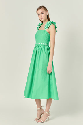 ENGLISH FACTORY - Petal Ruffle Midi Dress - DRESSES available at Objectrare