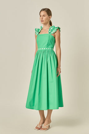ENGLISH FACTORY - Petal Ruffle Midi Dress - DRESSES available at Objectrare