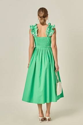 ENGLISH FACTORY - Petal Ruffle Midi Dress - DRESSES available at Objectrare