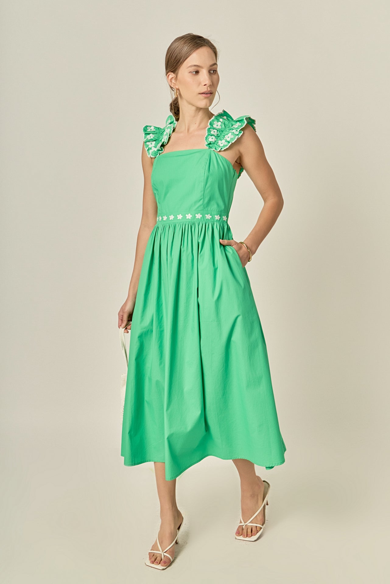 ENGLISH FACTORY - Petal Ruffle Midi Dress - DRESSES available at Objectrare