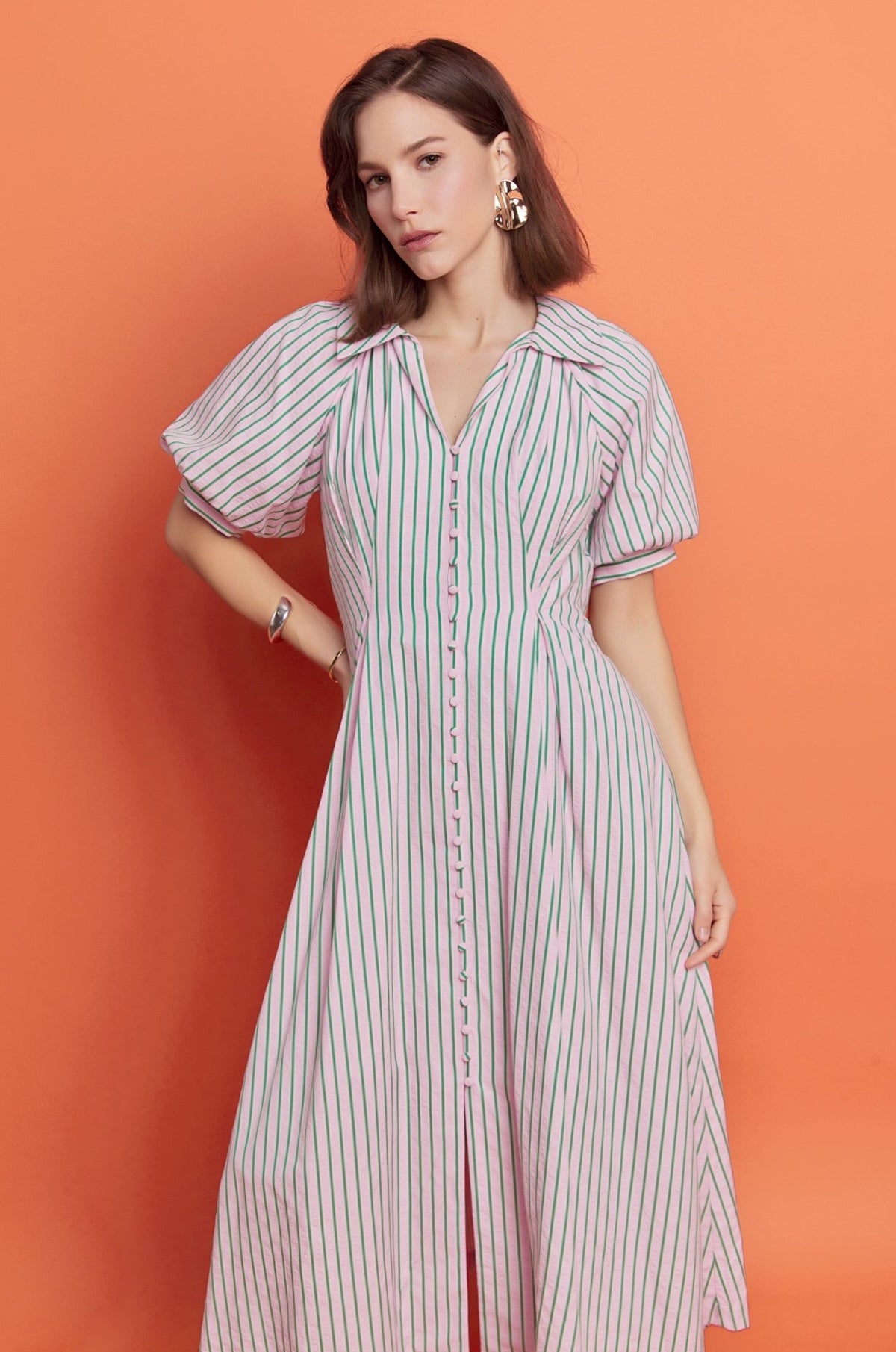 ENGLISH FACTORY - Stripe Shirt Midi Dress - DRESSES available at Objectrare