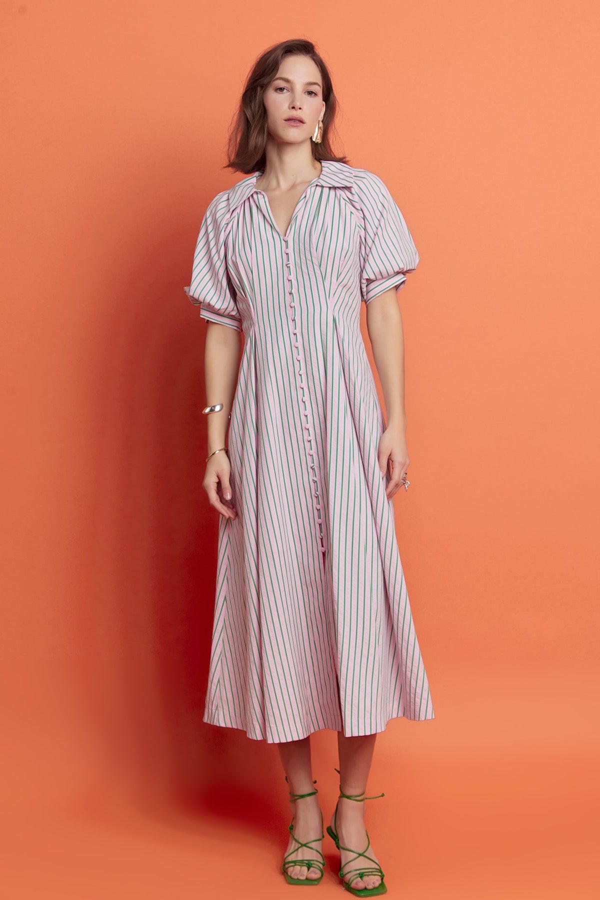 ENGLISH FACTORY - Stripe Shirt Midi Dress - DRESSES available at Objectrare