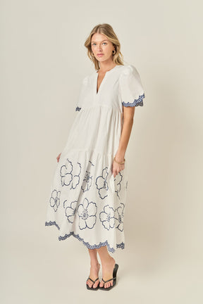 ENGLISH FACTORY - Blossom Edge Midi Dress - DRESSES available at Objectrare