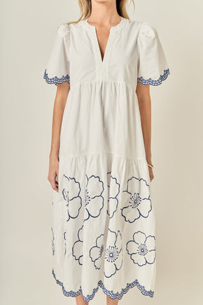 ENGLISH FACTORY - Blossom Edge Midi Dress - DRESSES available at Objectrare