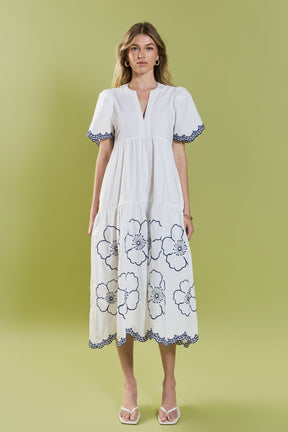 ENGLISH FACTORY - Blossom Edge Midi Dress - DRESSES available at Objectrare