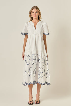 ENGLISH FACTORY - Blossom Edge Midi Dress - DRESSES available at Objectrare