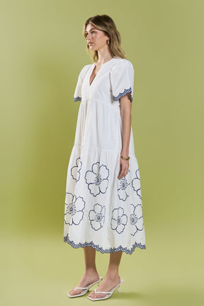 ENGLISH FACTORY - Blossom Edge Midi Dress - DRESSES available at Objectrare