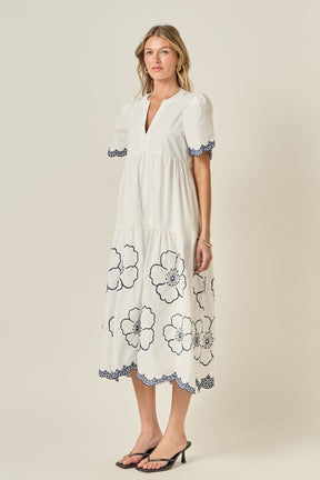 ENGLISH FACTORY - Blossom Edge Midi Dress - DRESSES available at Objectrare