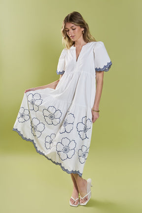 ENGLISH FACTORY - Blossom Edge Midi Dress - DRESSES available at Objectrare