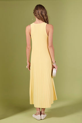 ENGLISH FACTORY - Pleated A-line Knit Midi Dress - DRESSES available at Objectrare