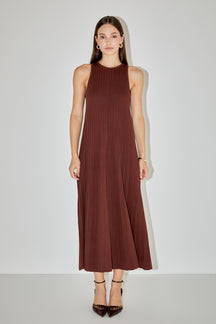 ENGLISH FACTORY - Pleated A-line Knit Midi Dress - DRESSES available at Objectrare