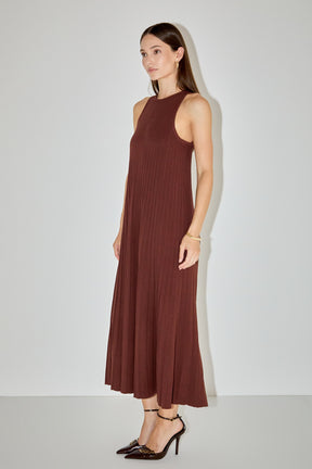 ENGLISH FACTORY - Pleated A-line Knit Midi Dress - DRESSES available at Objectrare