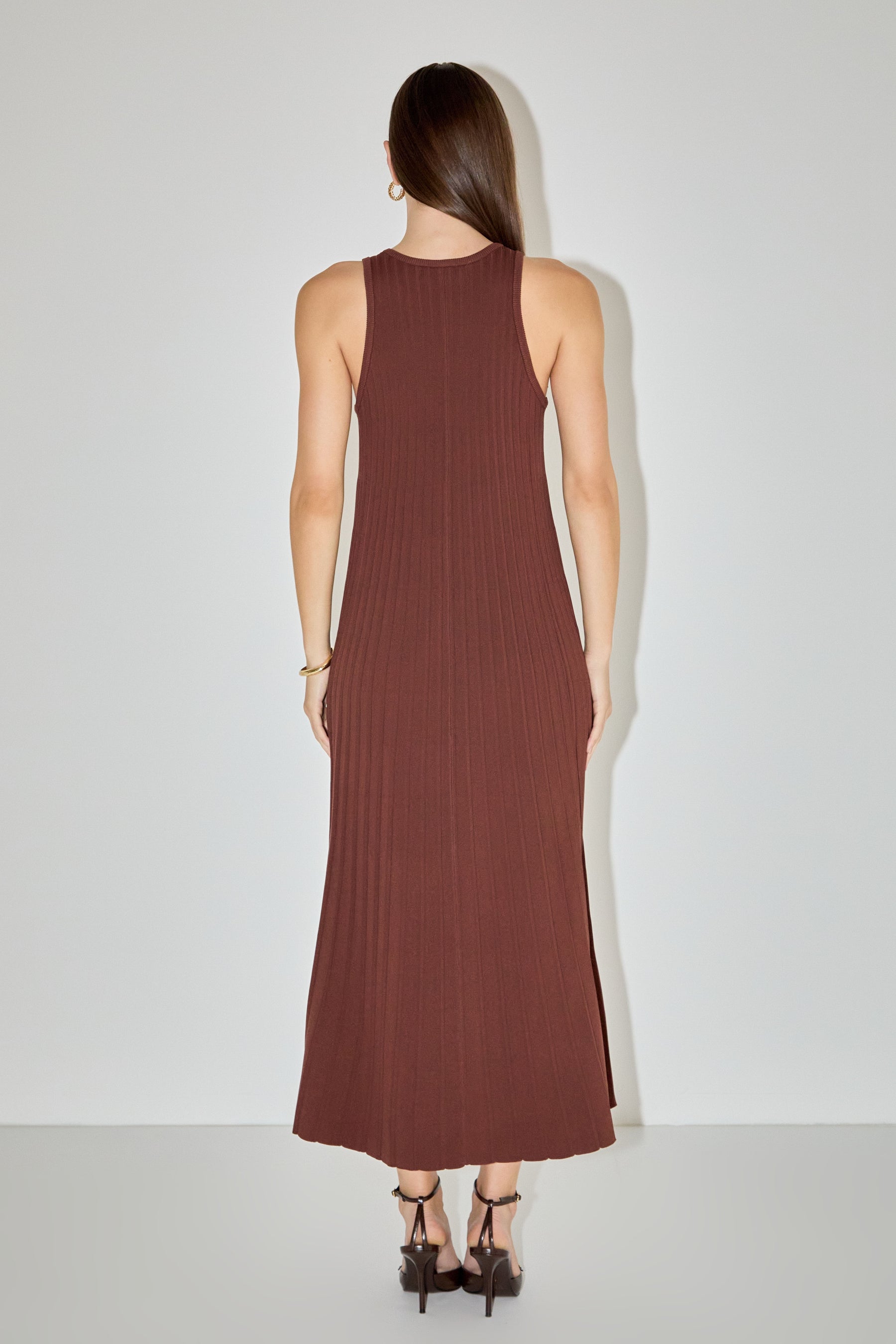 ENGLISH FACTORY - Pleated A-line Knit Midi Dress - DRESSES available at Objectrare