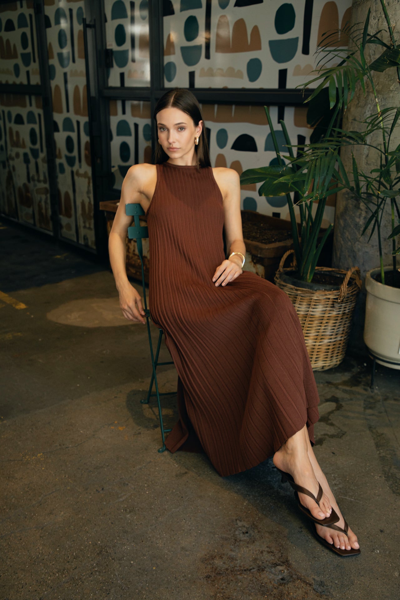 ENGLISH FACTORY - Pleated A-line Knit Midi Dress - DRESSES available at Objectrare