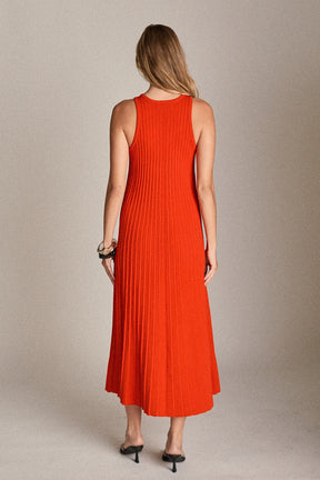 ENGLISH FACTORY - Pleated A-line Knit Midi Dress - DRESSES available at Objectrare