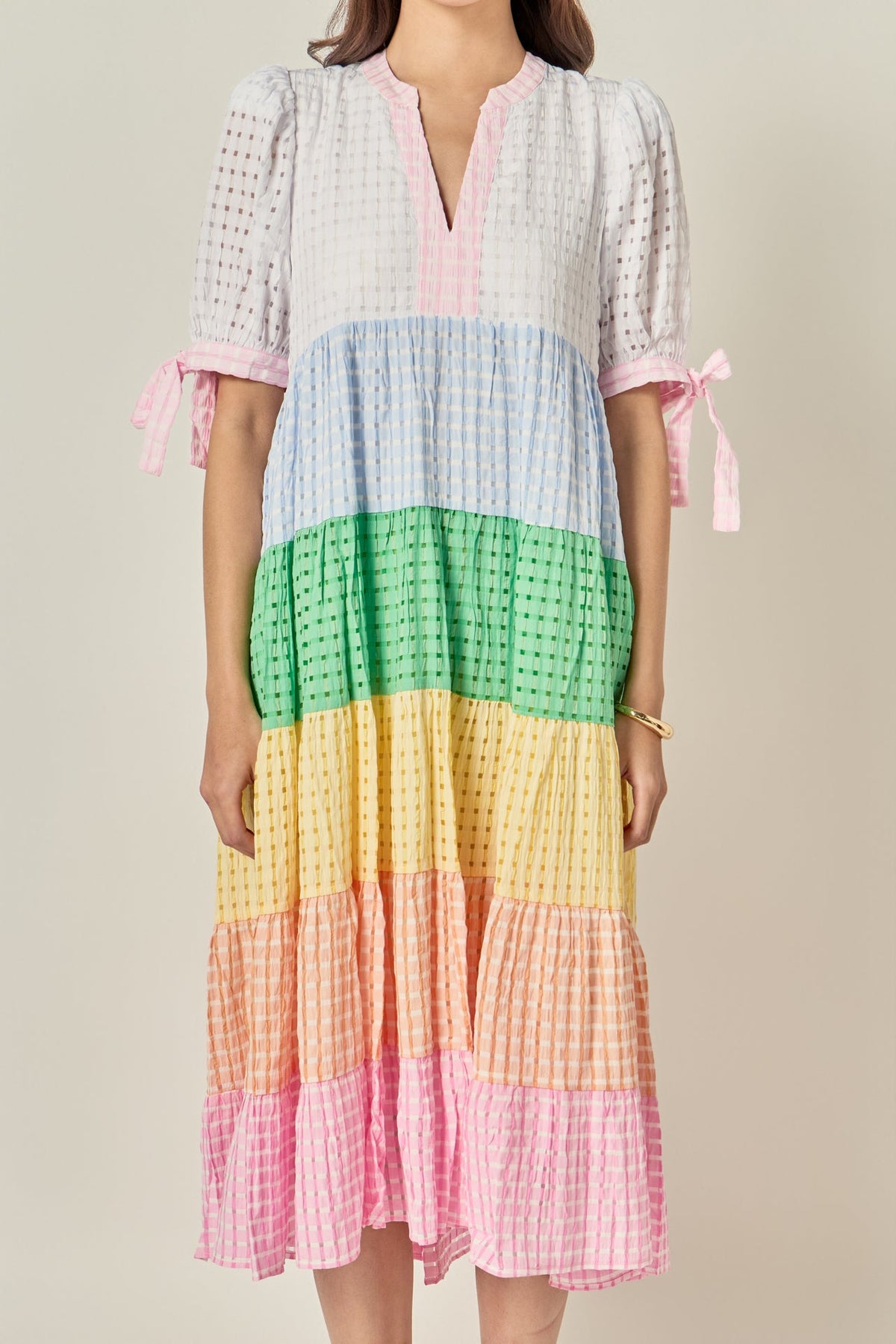 ENGLISH FACTORY - Sunni Color Block Midi Dress - DRESSES available at Objectrare