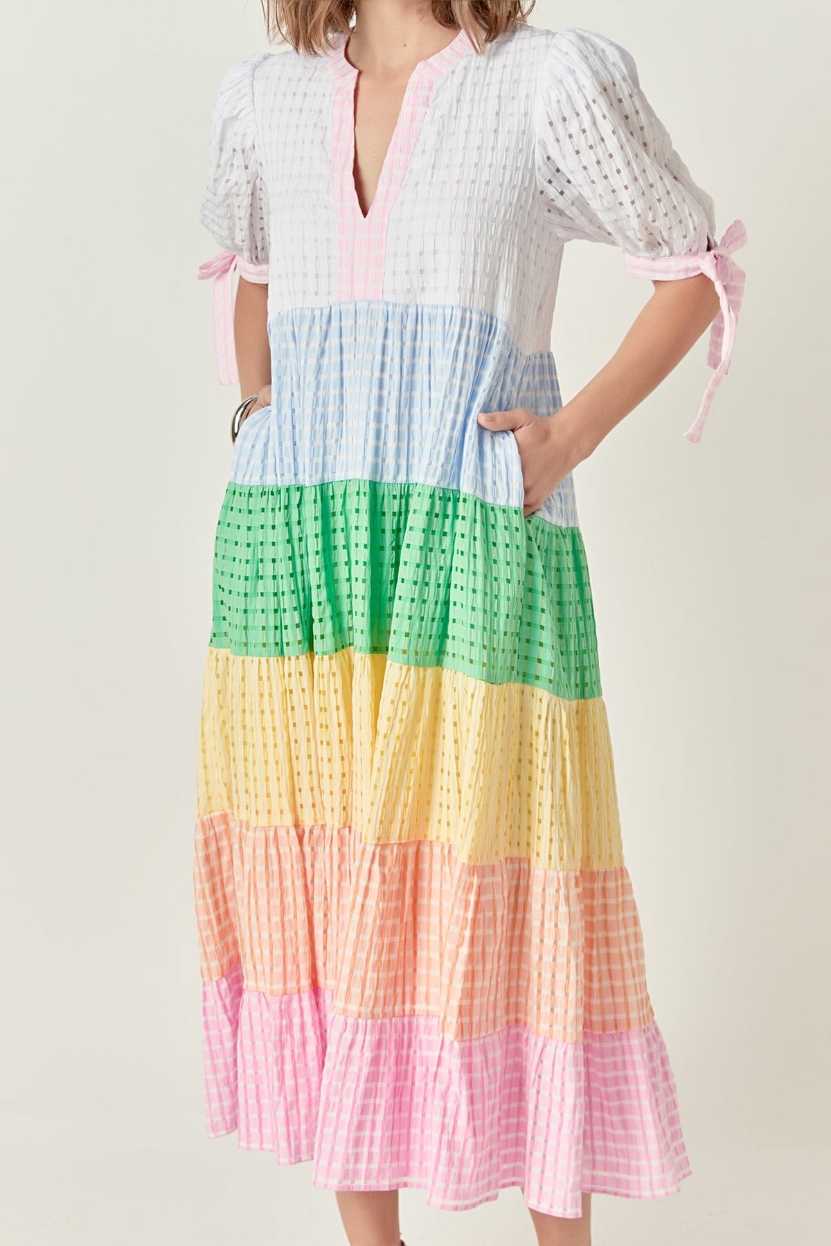 ENGLISH FACTORY - Sunni Color Block Midi Dress - DRESSES available at Objectrare