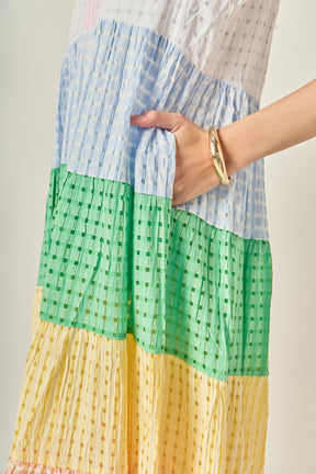 ENGLISH FACTORY - Sunni Color Block Midi Dress - DRESSES available at Objectrare