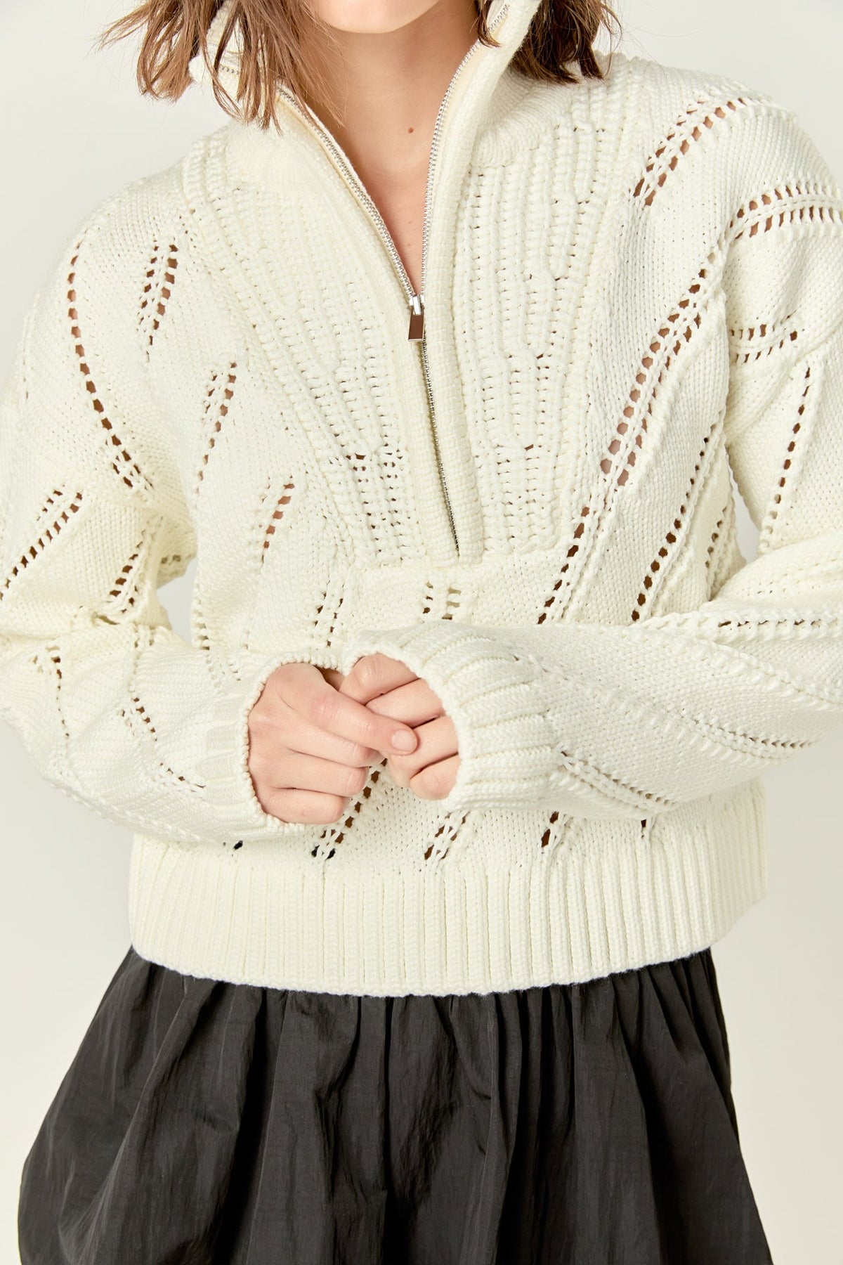 Collar Zip Up Knit