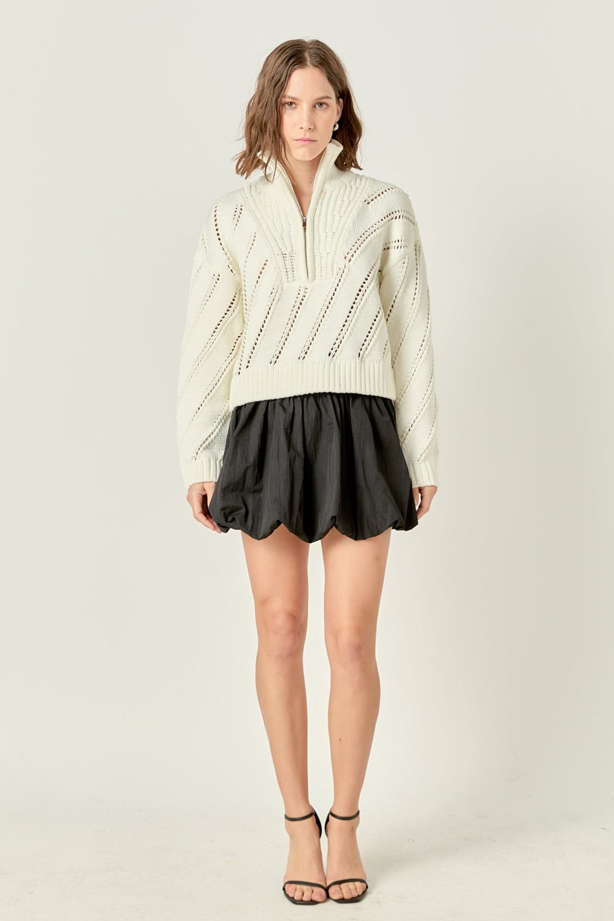 Collar Zip Up Knit