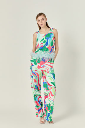 ENGLISH FACTORY - Print Wide Leg Pants - PANTS available at Objectrare