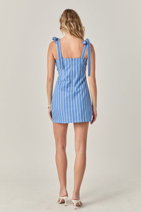 ENGLISH FACTORY - Tie the Knot Striped Mini Dress- Sold Out - DRESSES available at Objectrare