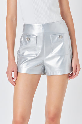 ENDLESS ROSE - Silver Outpocket Shorts - SHORTS available at Objectrare