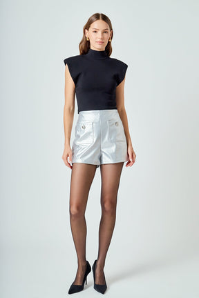 ENDLESS ROSE - Silver Outpocket Shorts - SHORTS available at Objectrare