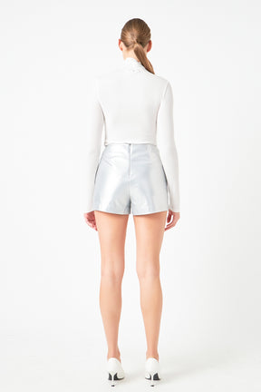 ENDLESS ROSE - Silver Outpocket Shorts - SHORTS available at Objectrare