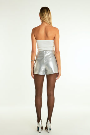 ENDLESS ROSE - Endless Rose - Silver Outpocket Shorts - SHORTS available at Objectrare