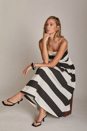 ENGLISH FACTORY - The Eloise Striped Midi Dress - DRESSES available at Objectrare