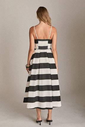 ENGLISH FACTORY - The Eloise Striped Midi Dress - DRESSES available at Objectrare