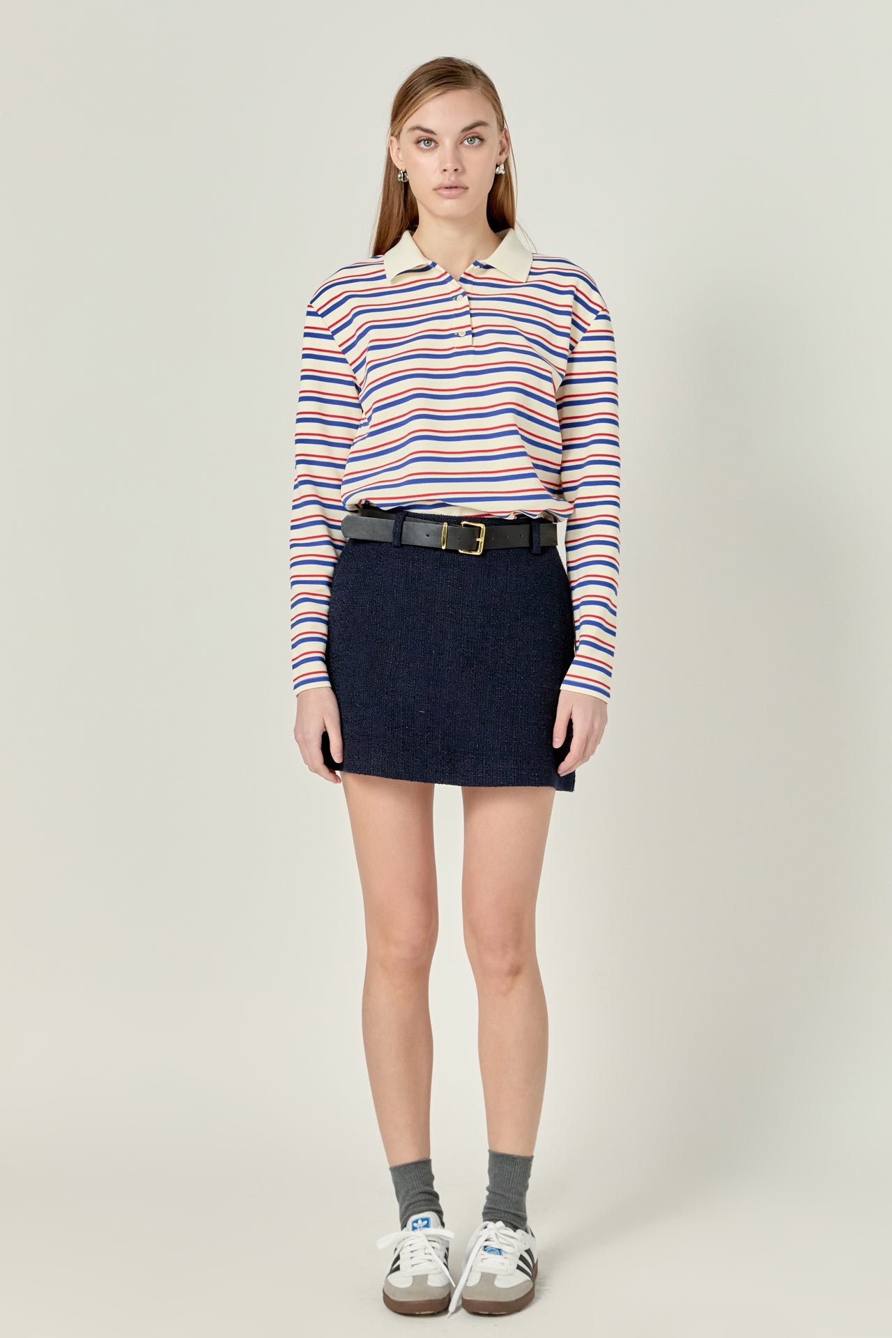 ENGLISH FACTORY - Striped Henley Sweater - SWEATERS & KNITS available at Objectrare
