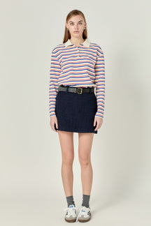 ENGLISH FACTORY - Striped Henley Sweater - SWEATERS & KNITS available at Objectrare