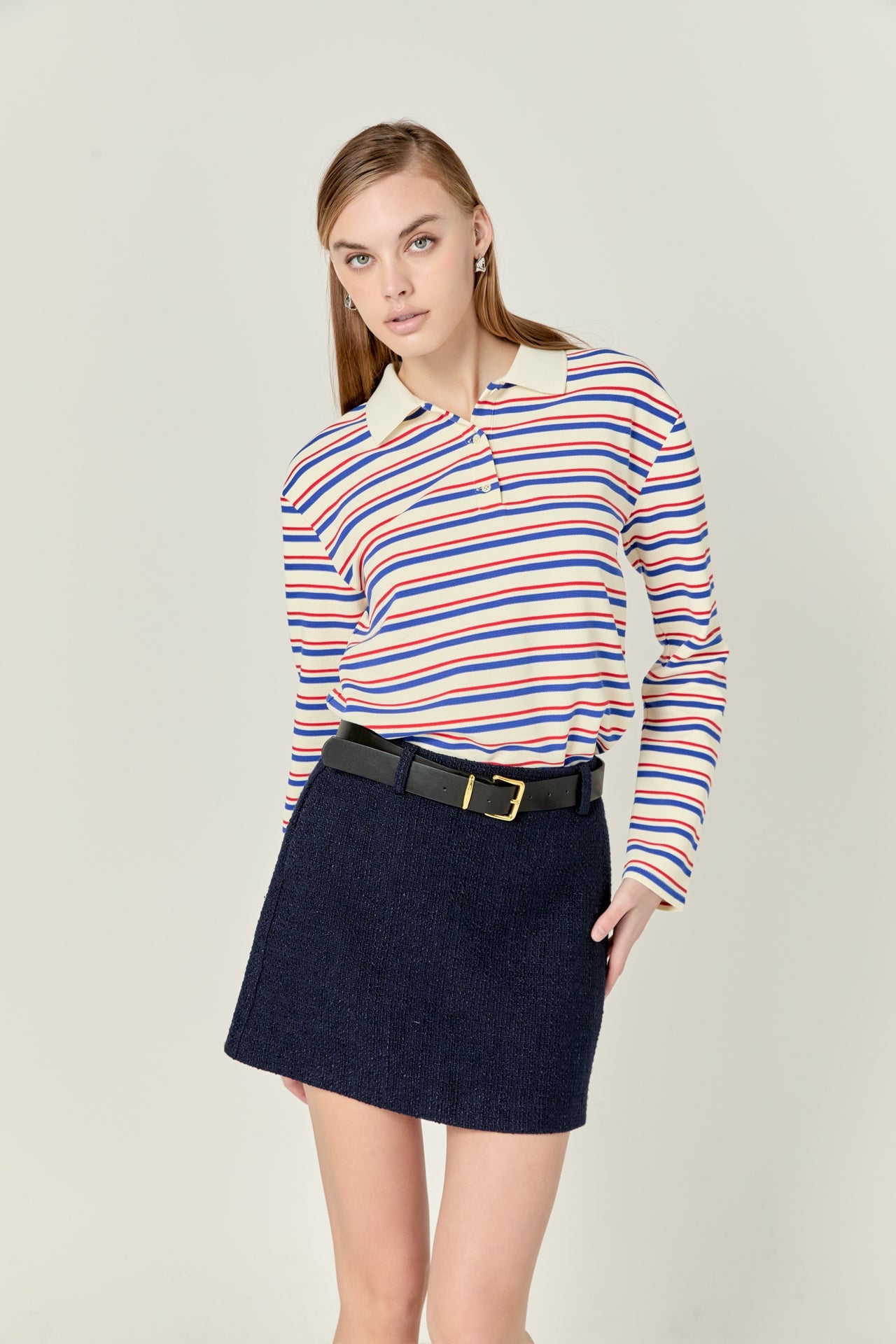 ENGLISH FACTORY - Striped Henley Sweater - SWEATERS & KNITS available at Objectrare