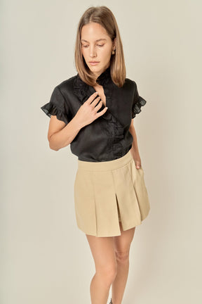 ENGLISH FACTORY - Linen Ruffle Shirt - SHIRTS & BLOUSES available at Objectrare