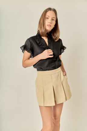ENGLISH FACTORY - Linen Ruffle Shirt - SHIRTS & BLOUSES available at Objectrare