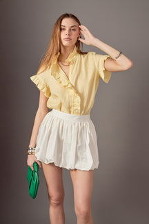 ENGLISH FACTORY - Wilma Linen Ruffle Shirt - BLOUSES available at Objectrare