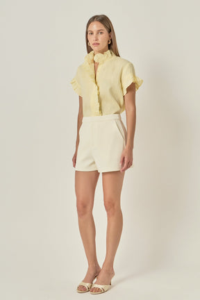 Linen Ruffle Shirt