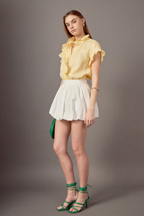 ENGLISH FACTORY - Wilma Linen Ruffle Shirt - BLOUSES available at Objectrare